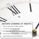 Plastic Pendulum Clock. Westminster Chime Every Hour,Elegant,Traditional Schoolhouse,Home,Office,Living Room,Bedroom. (Black Frame)