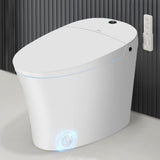 Smart One-Piece Bidet Toilet, Modern Elongated Design, Warm Water, Dual Auto Flush, Foot Sensor Operation, Heated Seat, Tankless System, LED Display
