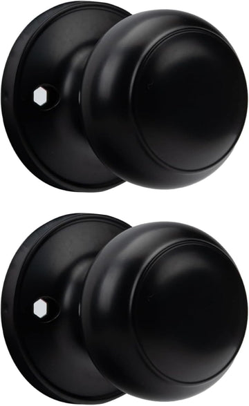 Matte Black Dummy Door Knobs, No-Turning Closet Door Knob