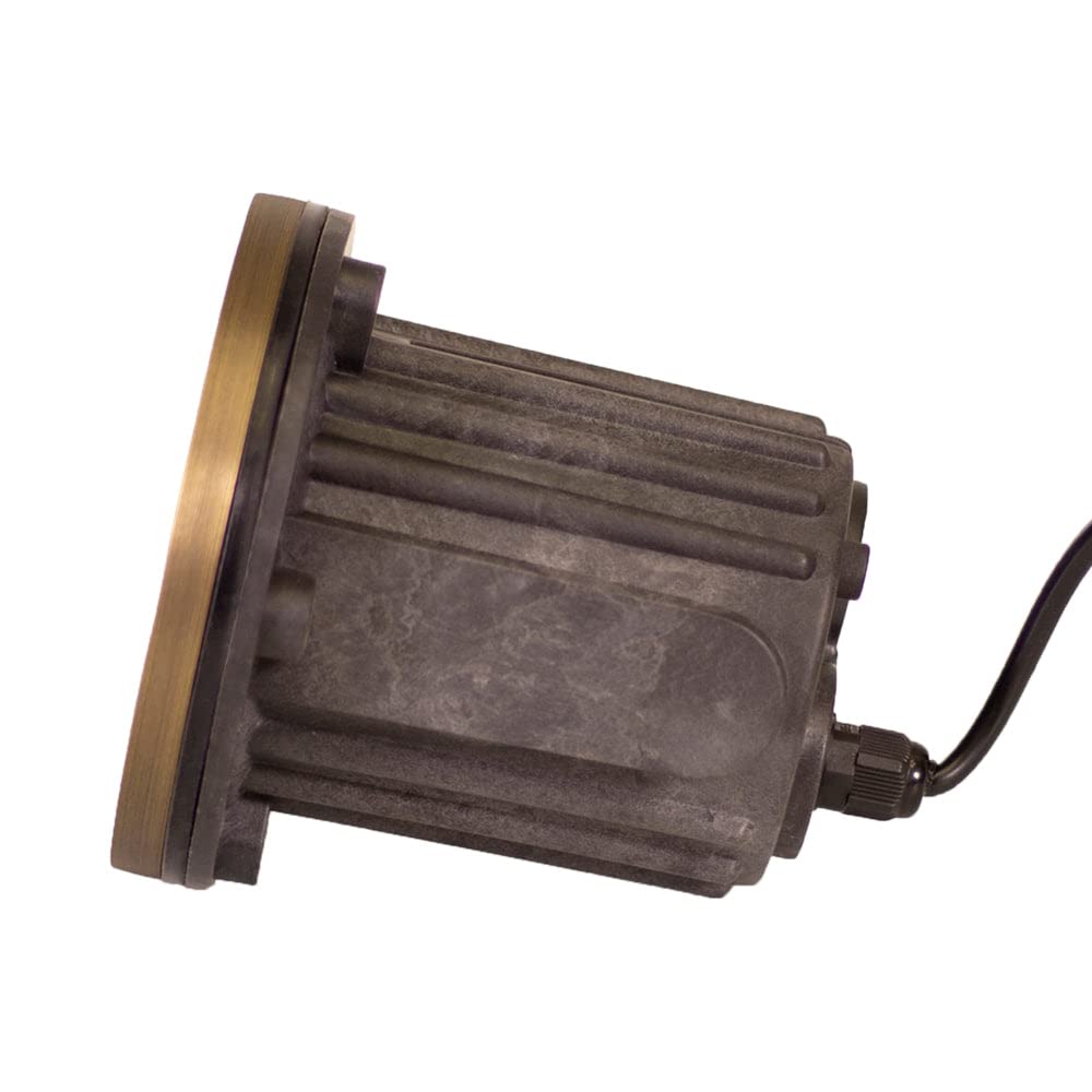12V In-Ground Light (Brass Top) with PVC Sleeve & 5W 2700K MR16 LED Bulb
