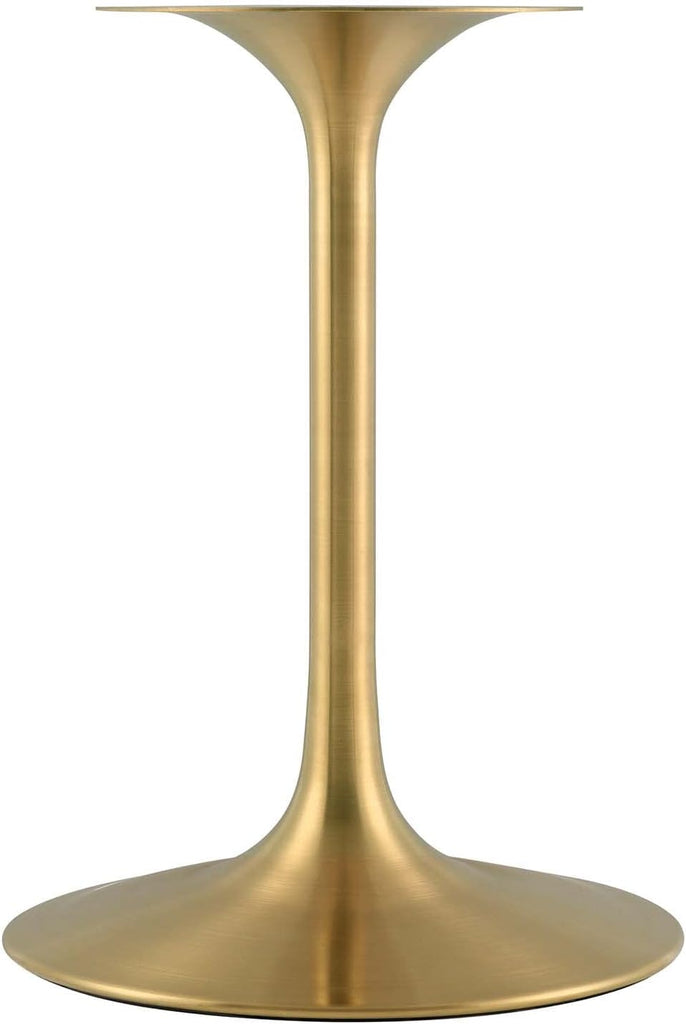 Inspired Tulip Style Oval Pedestal Dining Table — Gold Base / White Top, 48″ Oval