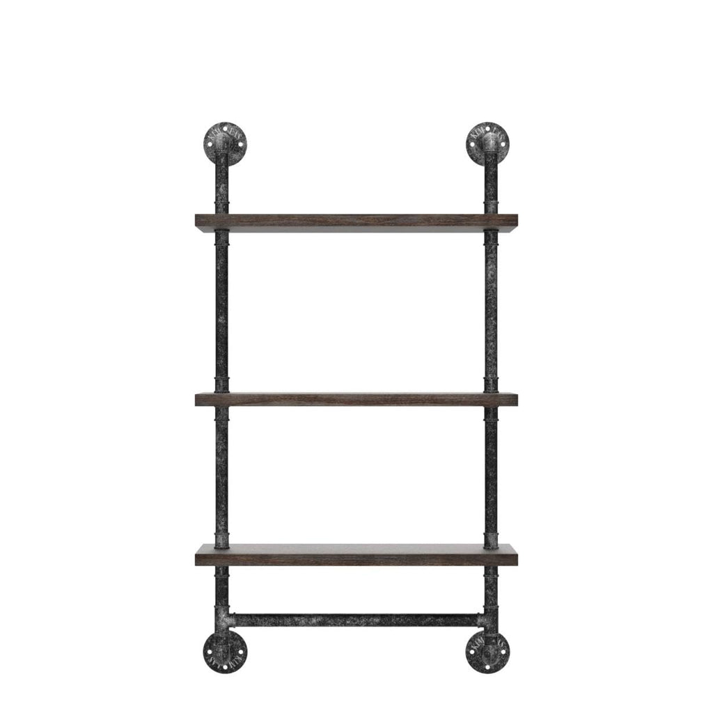 Industrial Pipe Shelving Rustic Bathroom Shelves with Towel Bar, 24" Pipe Shelf Wall Mounted, Farmhouse Bathroom