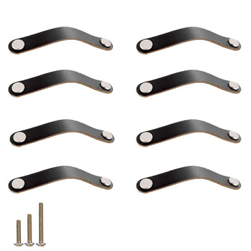 8 Pack Soft Genuine Leather Drawer Pulls Handle,Wardrobe Cabinets Kitchen Closet Knobs Door Pulls Handles knobs