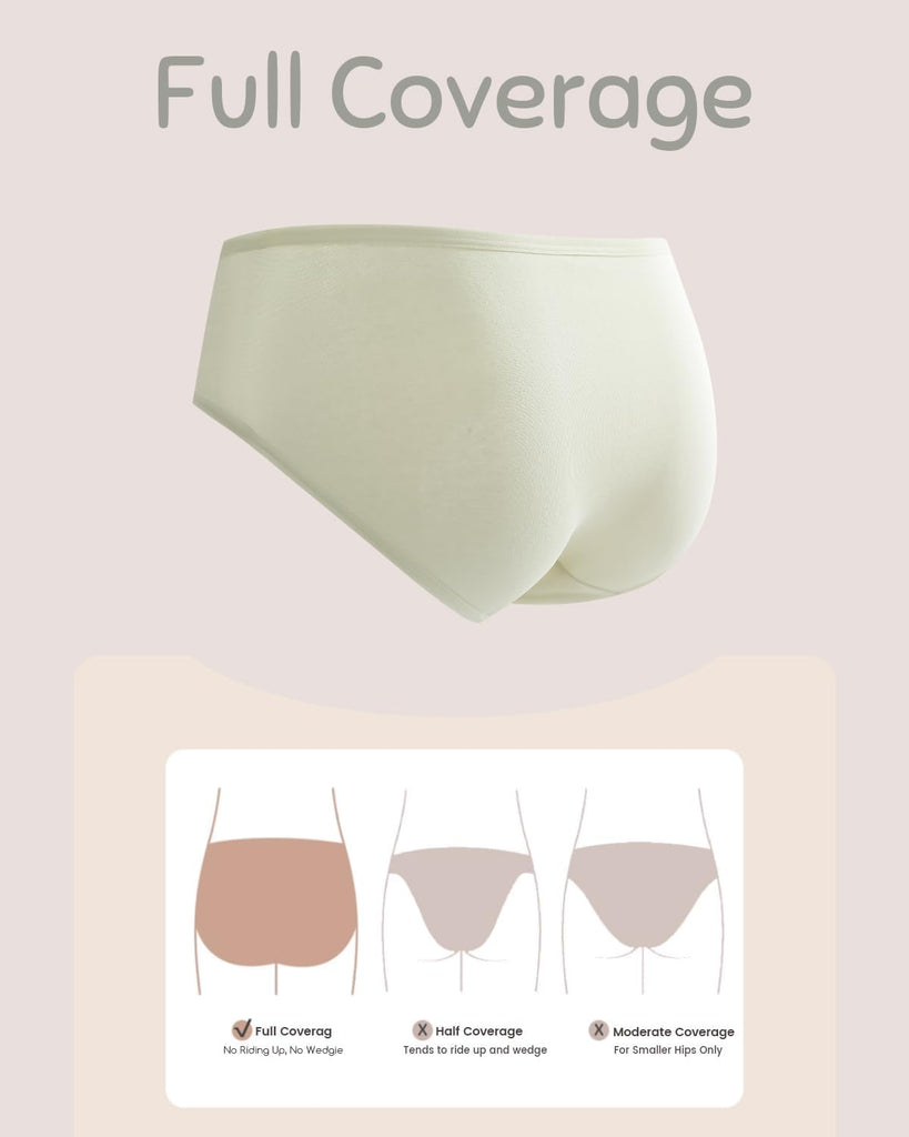 Teen Girls Underwear Soft Cotton Panties Solid Color Briefs Pack of 8