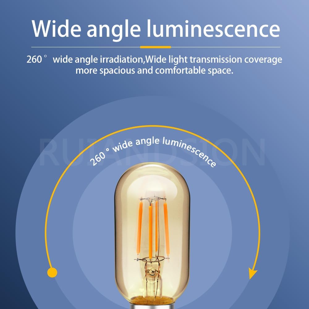 5V E27 Edison Bulb, T45 2200K Vintage Filament LED Light for Off-Grid Use, Candle Warm White Decorative Lamp