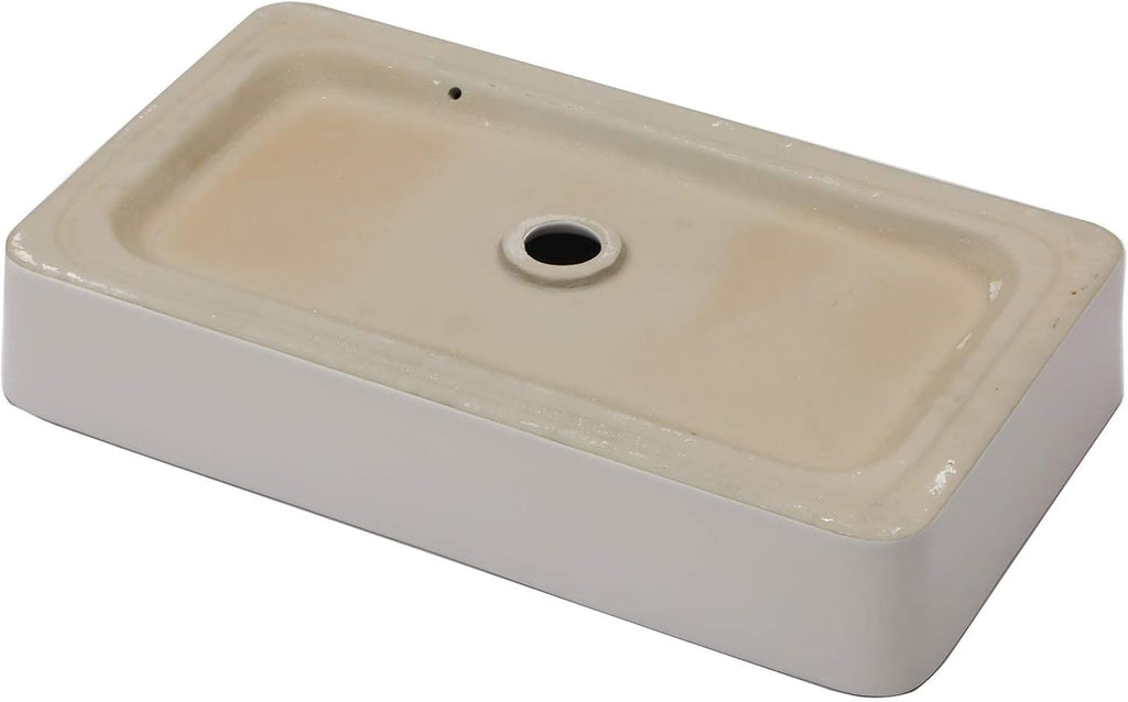 Mocoloo Rectangle Vessel Sink Above Counter 24"X16" Bathroom Sink Countertop White Porcelain Ceramic Lavatory Vanity
