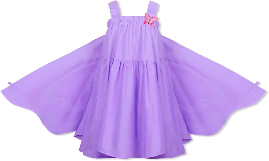 Kid Girls Wings Dress - Toddler Sleeveless Fairy Sundress with Pockets