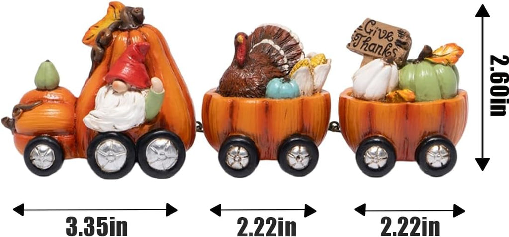 Fall Pumpkin Train Decoration Indoor,Thanksgiving Gnome Centerpiece