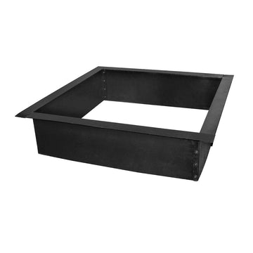 36" Square Shaped Outdoor Fire Ring, Compact Steel Fire Ring and Bonfire Liner, Black