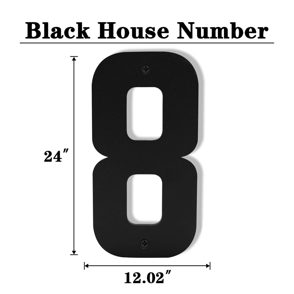 24" Floating House Numbers, Large Metal Address Number for Outside (8)