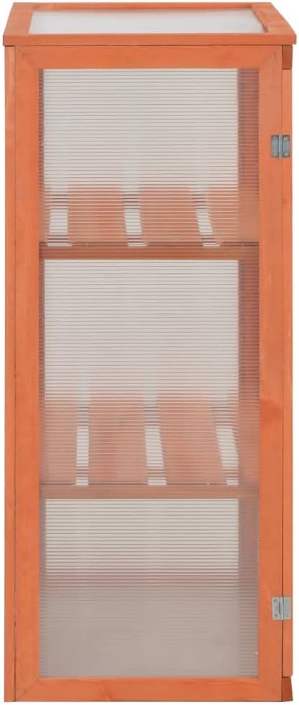 Wooden Garden Greenhouse with 2 Shelves and Doors, Cold Frame Planter for Herbs and Flowers, Small Outdoor Plant