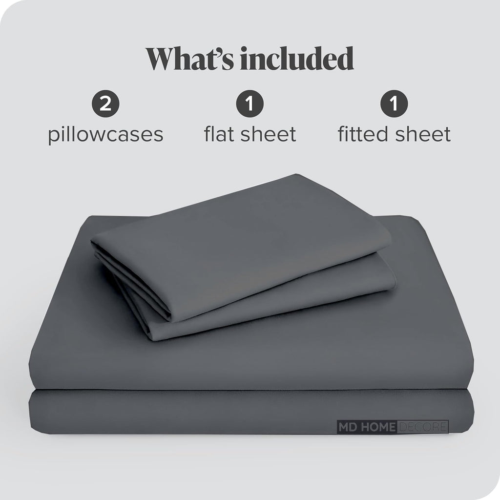 Extra Deep Pocket Sheets (4-Piece) 100% Egyptian Cotton 400 Thread Count Bed Sheet Set 22 inch Deep Pocket of Fitted