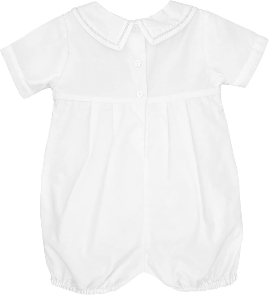 Baby Boys' Romper with Smocking and Faggoting