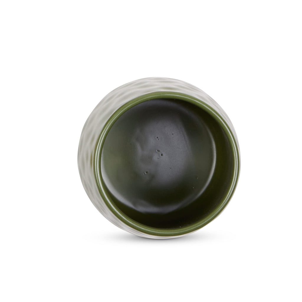 Kitchen Accessories Collection, Textured Matte Ceramic Canister Set, Sage, Dimple, 2 Piece