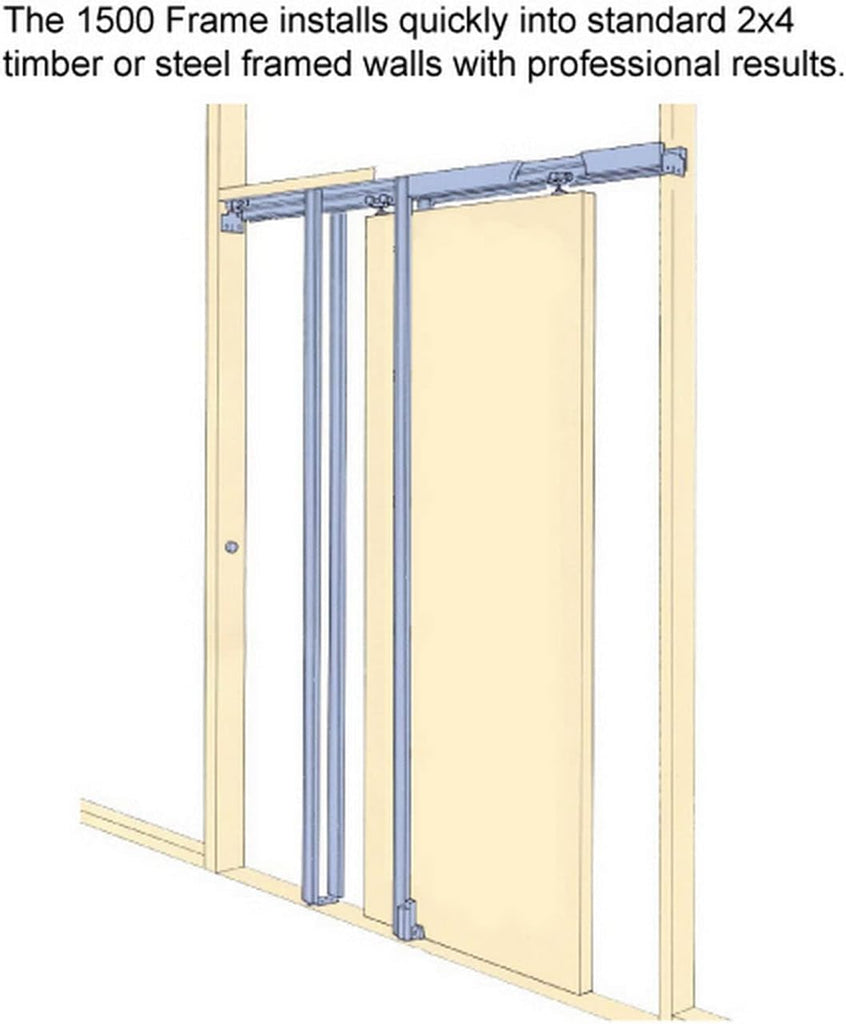 Quadro 4088 | Interior French Double Pocket Doors with Frosted Glass, MDF, 48x80, Black, Modern Styl