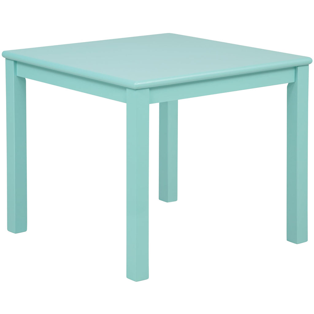 Solid Hard Wood Kids Table and Chair Set, Mint Blue, 5 Piece