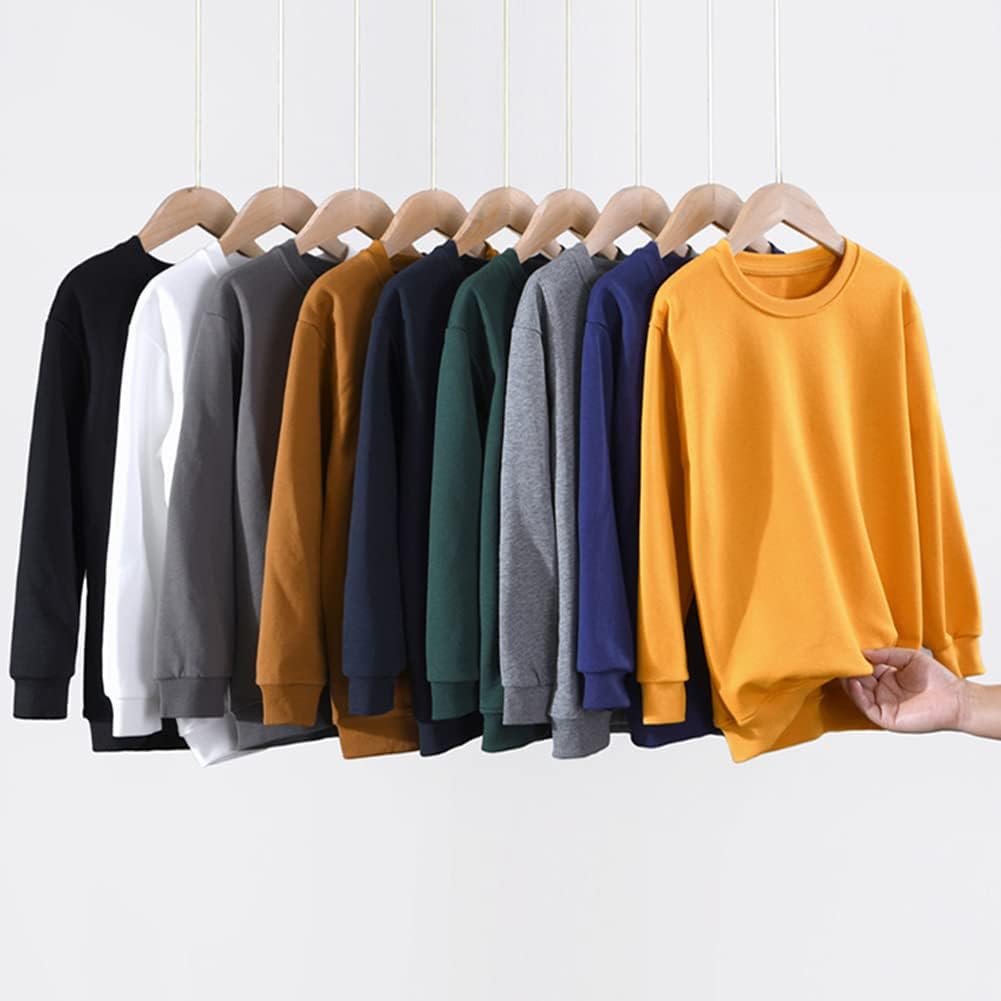 Little Boys Crewneck Sweatshirt Long Sleeve Solid Tops for Kids