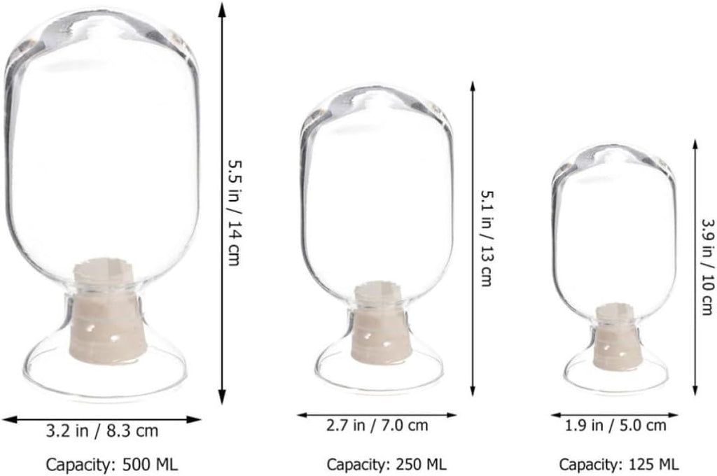 Glass Match Holder with Lid 250ml Storage Jar for Matches - Set of 3