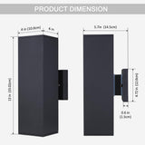 Aluminum Modern Outdoor Wall Light, Exterior Outdoor Wall Sconce Up Down Light Fixtures Matte Black [UL Listed]