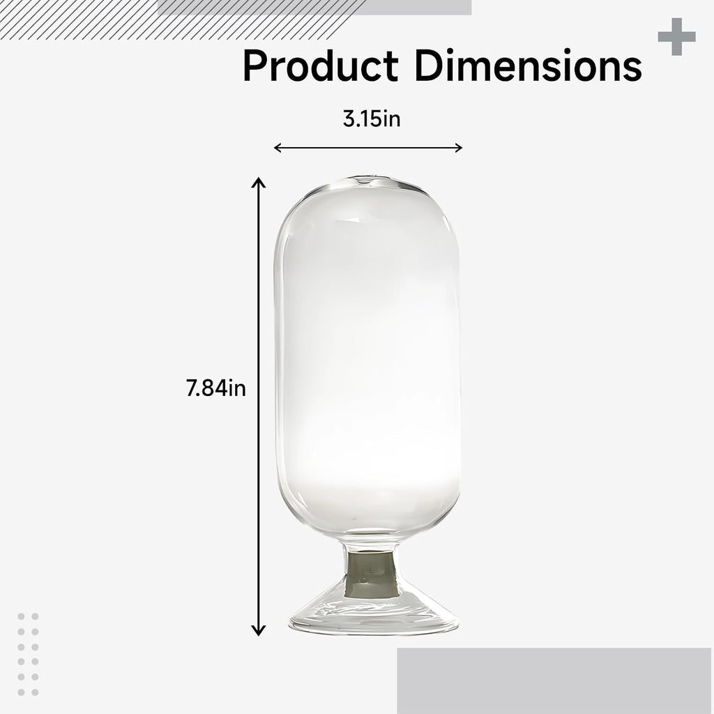 Match Cloche Decorative Jar, Clear Glass Holder for Long Matches, 7.84 In/19 Cm, Japanese Style, Candle Accessories