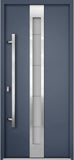 Modern Steel Front Exterior Door 36 x 80 inch | Prehung Insulated Security Entry Door with Frosted Glass Insert