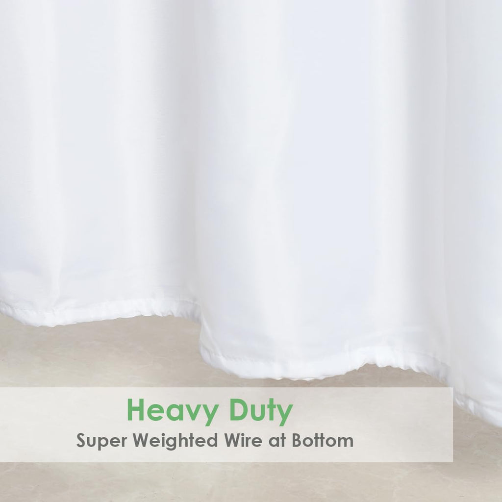 Extra Wide Shower Curtain Liner 84 x 72 Inch, Fabric Shower Curtain Liner Curtain, Hotel Quality, Water Repellent