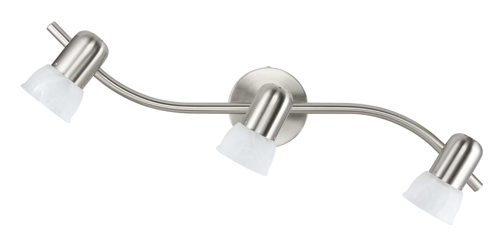 3 Light Curved Track Lighting Brushed Nickel