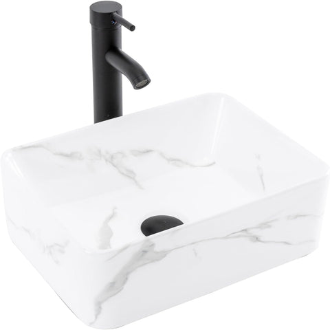 Bathroom Vessel Sink Combo with Faucet and Pop-up Drain