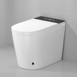 Compact Smart Toilet with Built-In Bidet for Small Bathrooms, Auto Flush, LED Night Light, Heated Seat, Warm Air Dryer