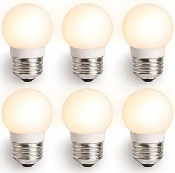 LED Globe Light Bulbs 1.5W (15W Equivalent),Soft Warm White 2700K,Frosted Glass,E26 Medium Base, 120V,150