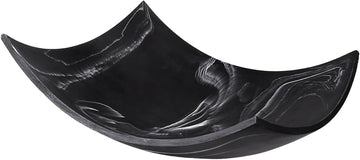 Black Marble Look Decorative Bowl, Coffee Table Decor for Living/Dining Room, Modern Black Catch-All Key Dish