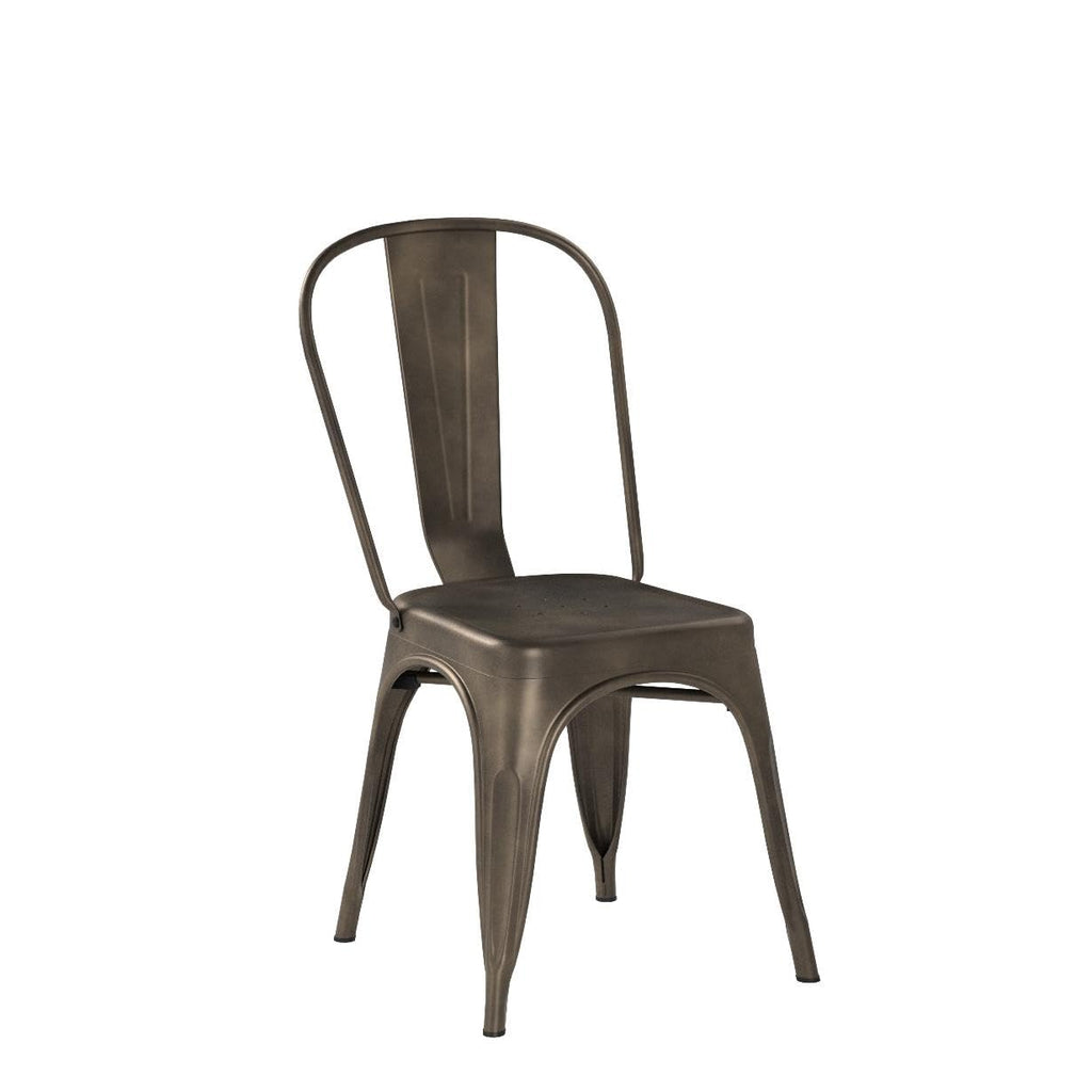 Metal Chairs Set of 4, Stackable Dining Chairs with Backs, Metal