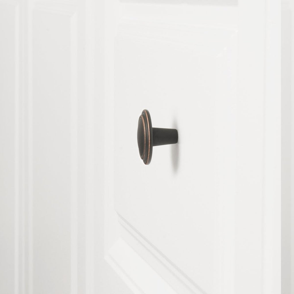 Straight Top Ring Cabinet Knobs and Drawers, 1.25-inch Diameter, Oil Rubbed Bronze, 25-Pack