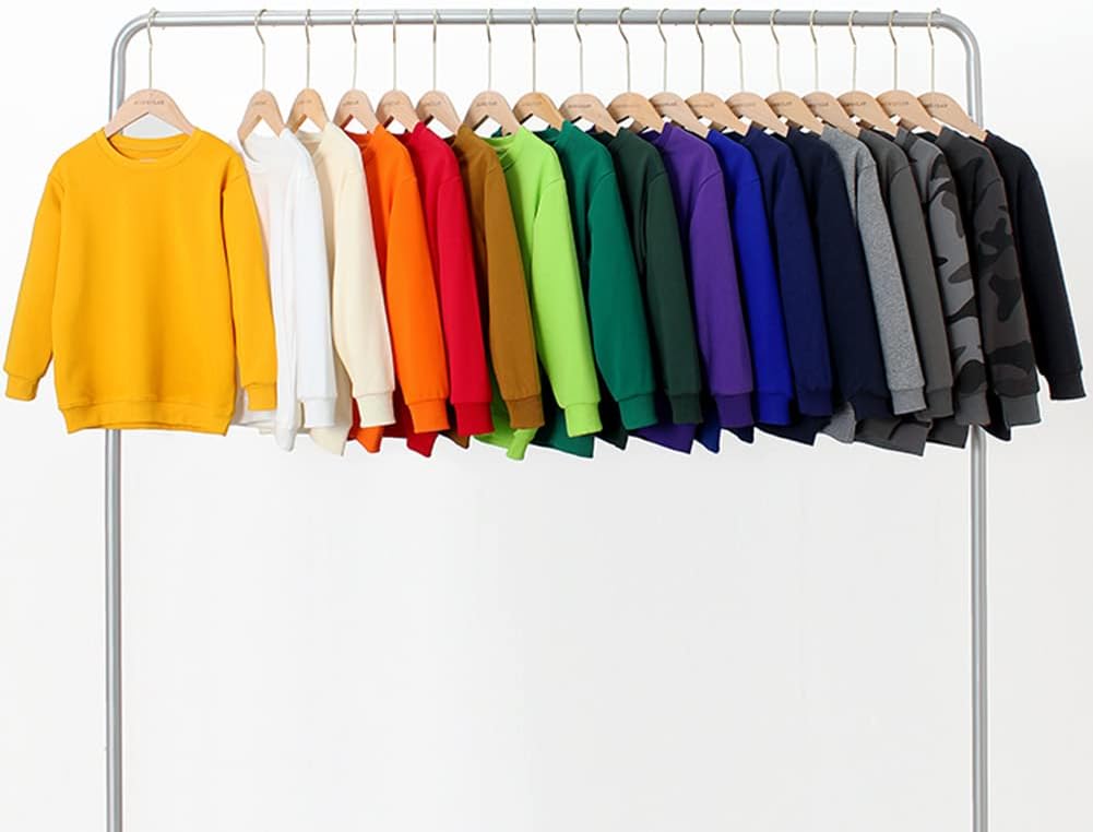 Little Boys Crewneck Sweatshirt Long Sleeve Solid Tops for Kids