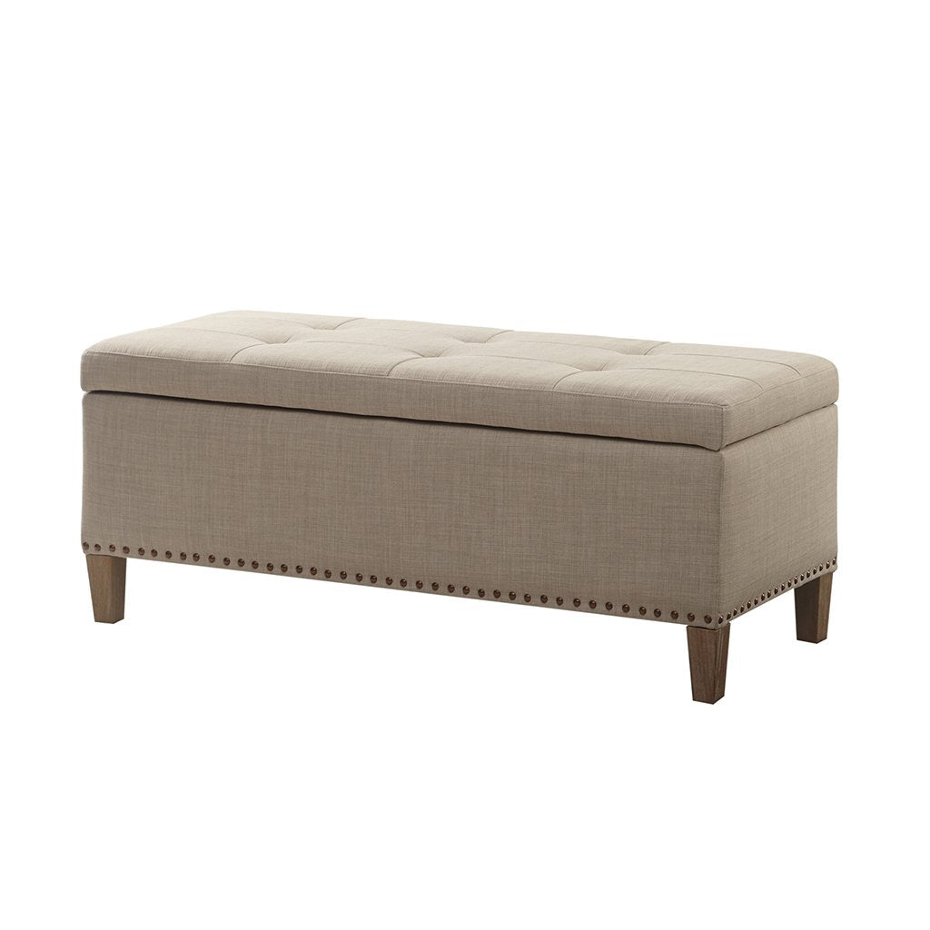 Entryway Accent Bench Flip Top Storage Bench Ottoman, Nailhead Trim, Tufted Padded Top, Modern Bed End Bench Storage