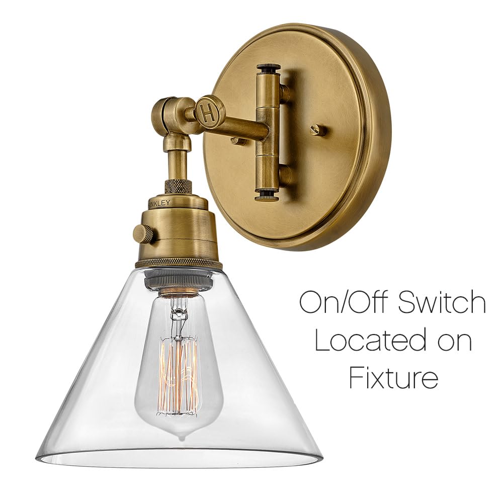 Arti Medium Short Swing Arm Single Light Sconce, Heritage Brass