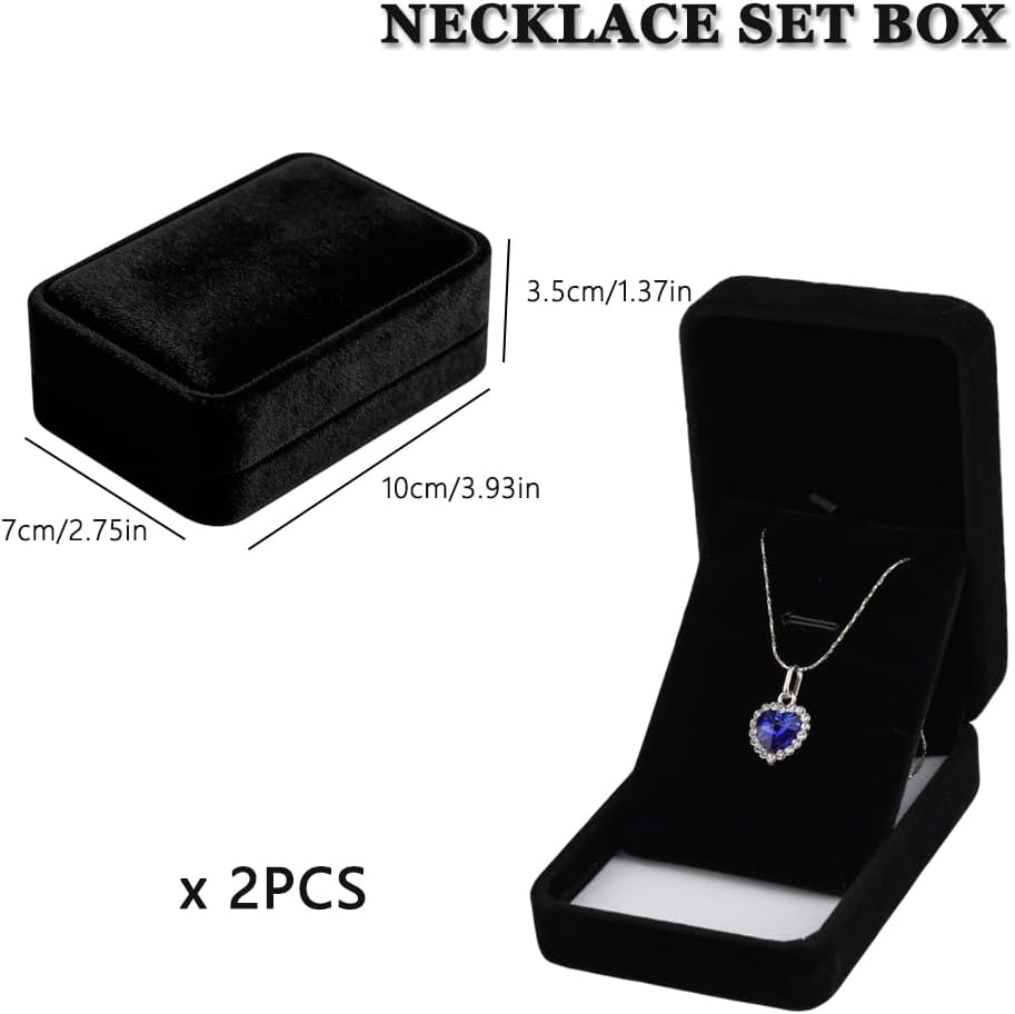 Velvet Jewelry Gift Boxes for Bracelet Necklace Pendant Ring Earring Display Case Jewelry Box Storage - Set of 10