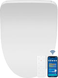 Elongated Smart Bidet Toilet Seat with Warm Water Wash, Heated Seat, Air Dryer, Remote Control and App Compatibility