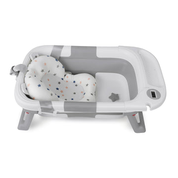 Bathtub for Newborn Infant, Collapsible Baby Bathtub with Temperature Display & Soft Cushion, Infant to Toddler