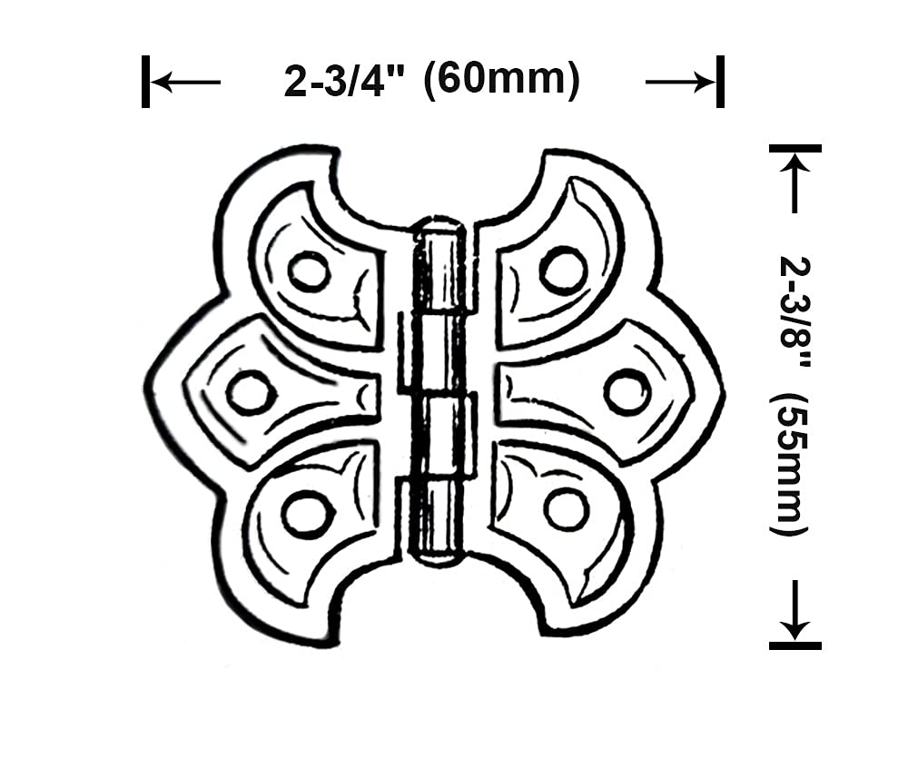 Butterfly Hinge, for Cupboard Door, 2 Pack, Brass Plated, Made in Taiwan