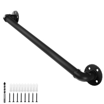 3.3FT Industrial Pipe Stair Handrail, Black