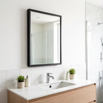 Medicine Cabinet with Mirror, Black Metal Mirror Cabinet with Adjustable Shelf, Iron Medicine Cabinet Bedroom