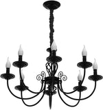Black Chandelier,8 Lights French Country Chandeliers,Metal Pendant Chandelier,Pendant Light Fixture for Island Kitchen Farmhouse,Dining Room,Foyer A109-B07VSQD2S6