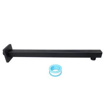 16 Inch Shower Arm, Rain Shower Head Extension Extender, With Flange and Teflon Tape, Made of Thicken Stainless Steel