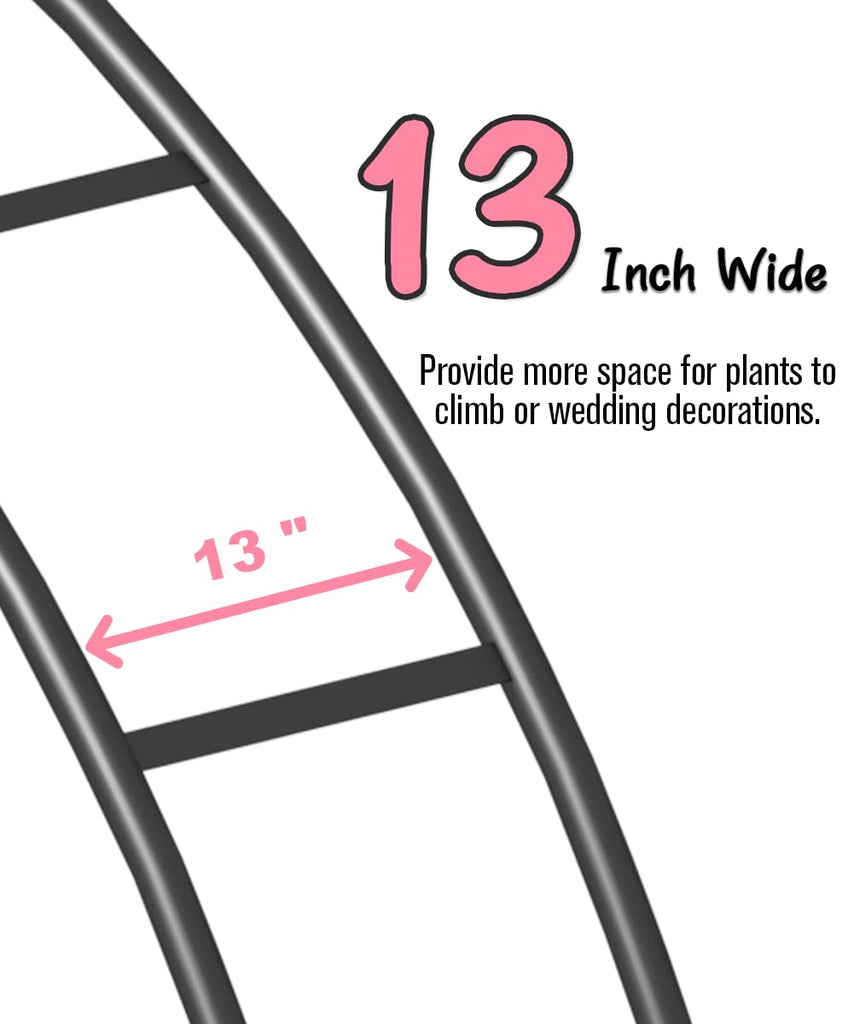 Metal 8Ft Wide 7Ft High, Wedding Arch Frame for Wedding Decorations, Balloon Arch Stand with Base for Ceremony
