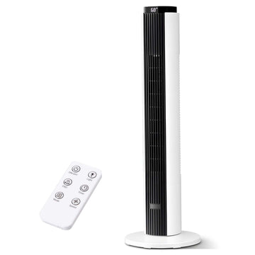 37-Inch Bladeless Portable Tower Fan 80°Oscillating,Quiet Cooling with 12H Timer Remote Control, 6 Speed, 4 Modes