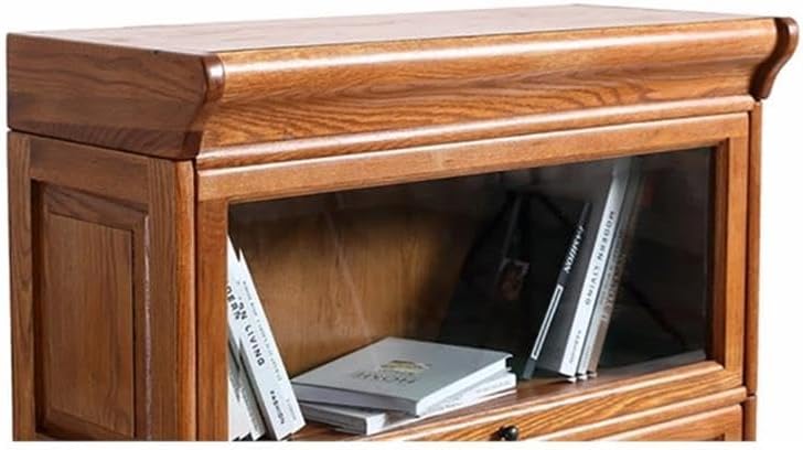 Arts and Crafts Wood Narrow Barrister Bookcase in Cherry