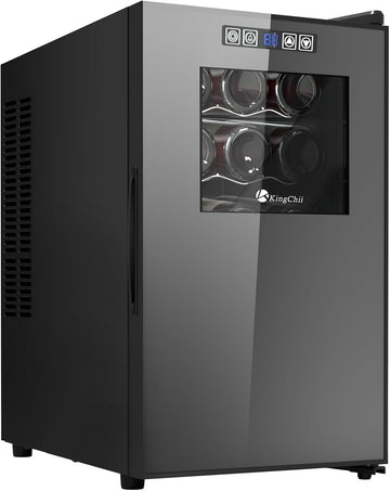 18 Bottle Wine Cooler, Freestanding Wine Fridge with Glass Door