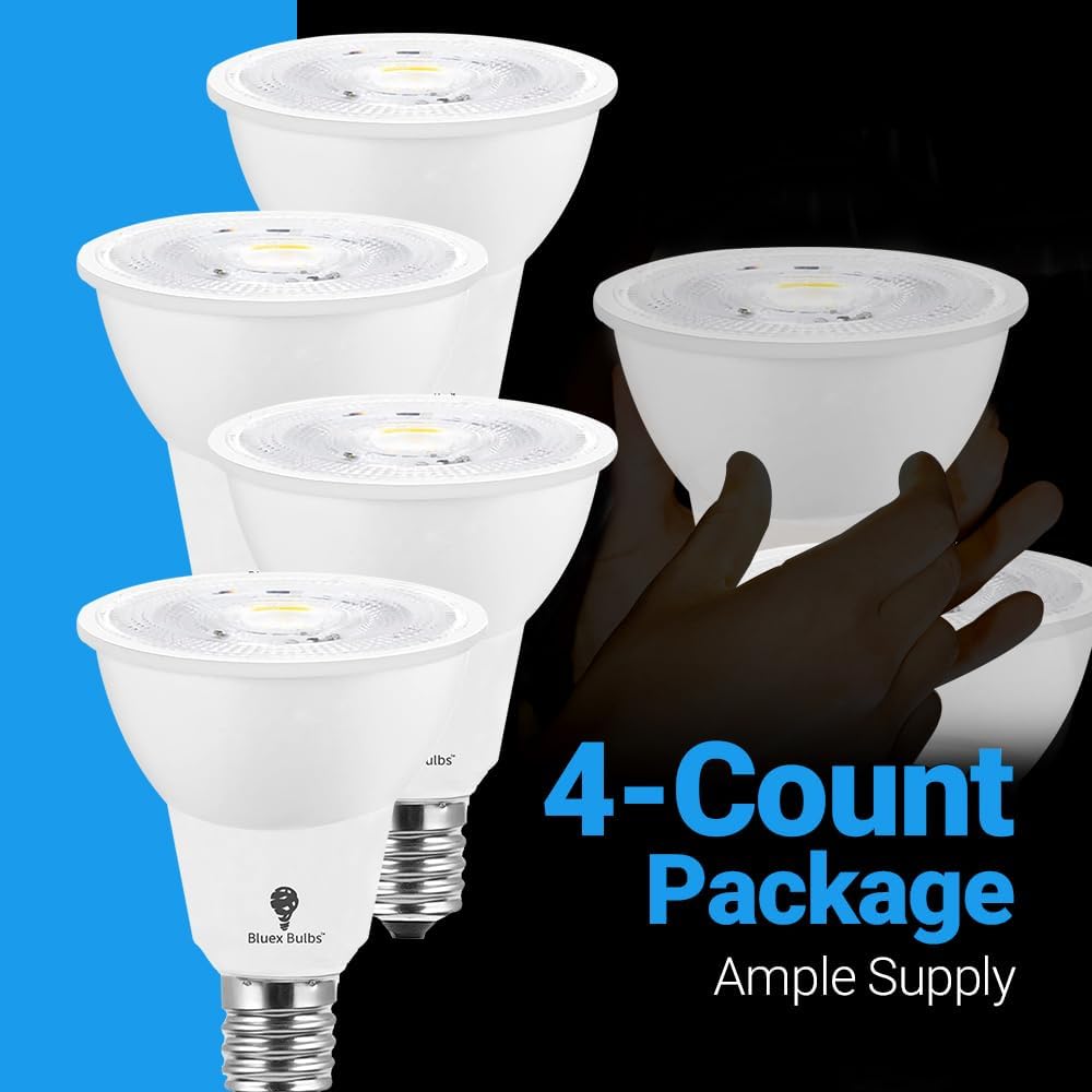 4 Pack R14 LED Bulb 6W E17 Base Mini Spotlight Floodlight Light Bulb Dimmable White - 60W Equivalent - R14 Reflector