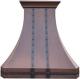 Copper Island Mount Range Hood LED Lights, Baffle Filters